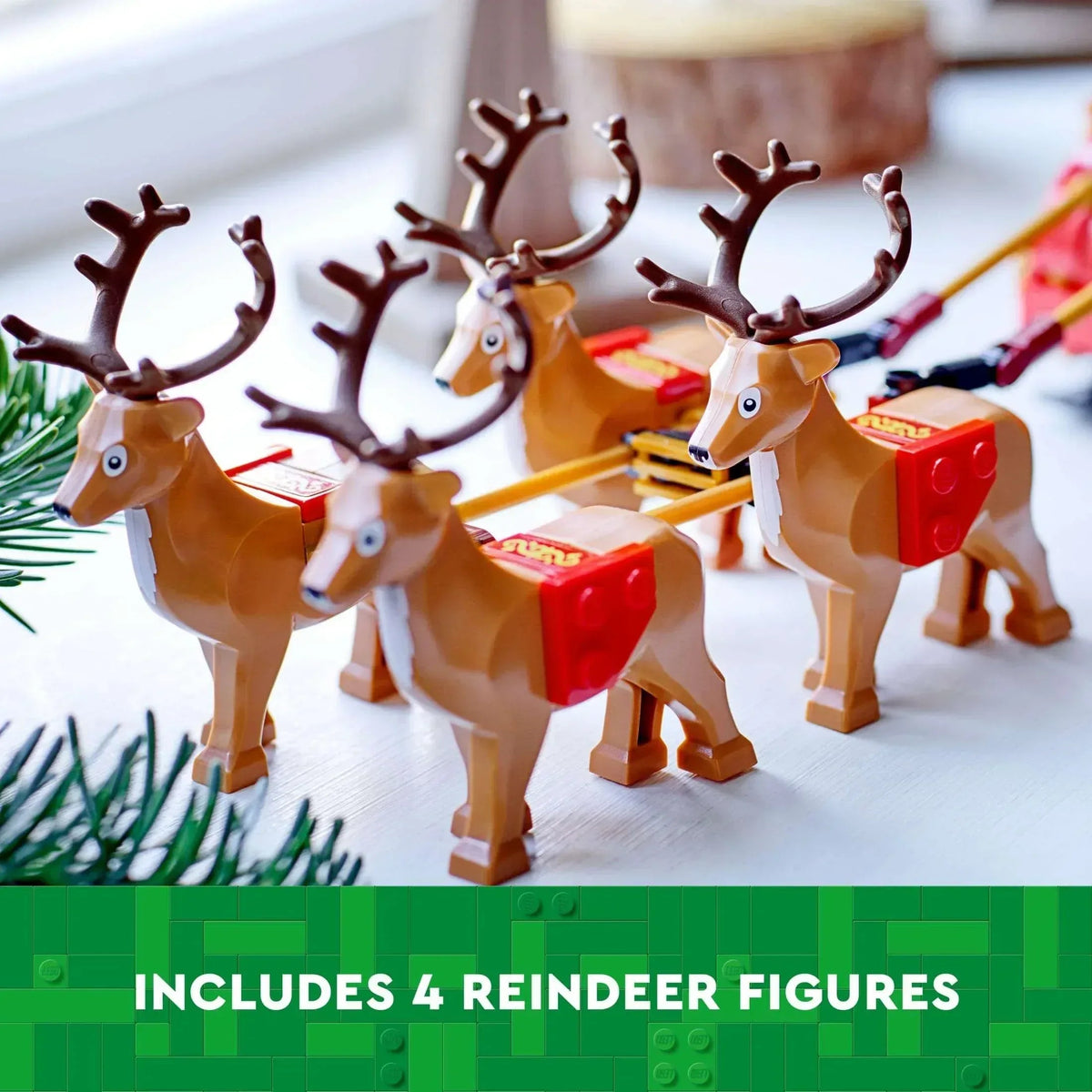 LEGO Santa's Sleigh - Building Toys for Kids, Boys & Girls, Ages 9+ - Indoor Christmas Decorations for Home W/ Santa Claus Figurine & Reindeer - Gifts for Boys & Girls