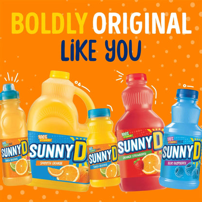 SUNNYD Tangy Original Shelf Stable Orange Juice Drink, 18 Count, 6.75 fl oz Bottles