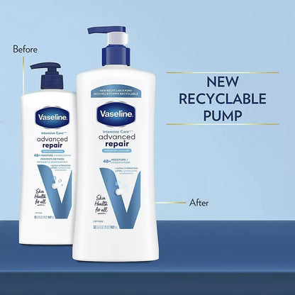 Vaseline Intensive Care Body Lotion, Advanced Repair, Unscented, 2 pk./20 oz. + Bonus 10 oz. Lotion
