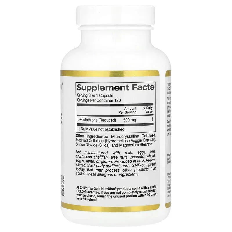 California Gold Nutrition, L-Glutathione (Reduced), 500 mg