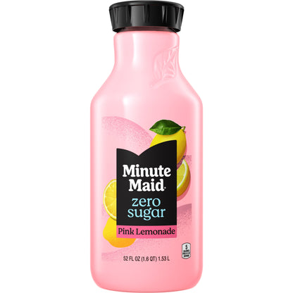 Minute Maid Zero Sugar Pink Lemonade Bottle, 52 fl oz