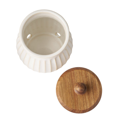The Pioneer Woman Colette Stoneware Onion, Garlic & Potato  Keeper, White