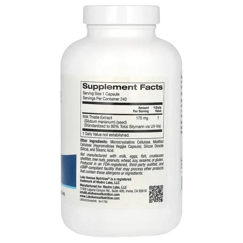 Lake Avenue Nutrition, Milk Thistle Extract, 175 mg, 90 Veggie Capsules