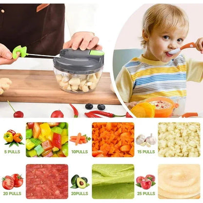 Cambom Manual Food Chopper Vegetable Cutter, Hand String Vegetable Chopper Onions Cutter for Vegetable Fruits Nuts BPA Free Food Safe Material
