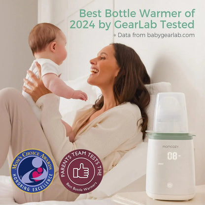 Momcozy Baby Bottle Warmer, 6-in-1 Smart Temperature Control, Fast Baby Food Heater, Steam Sterilizer & Momcozy Breastmilk Storage Bags, Temp-Sensing Discoloration Milk Storage Bags, 180ml/120 Count