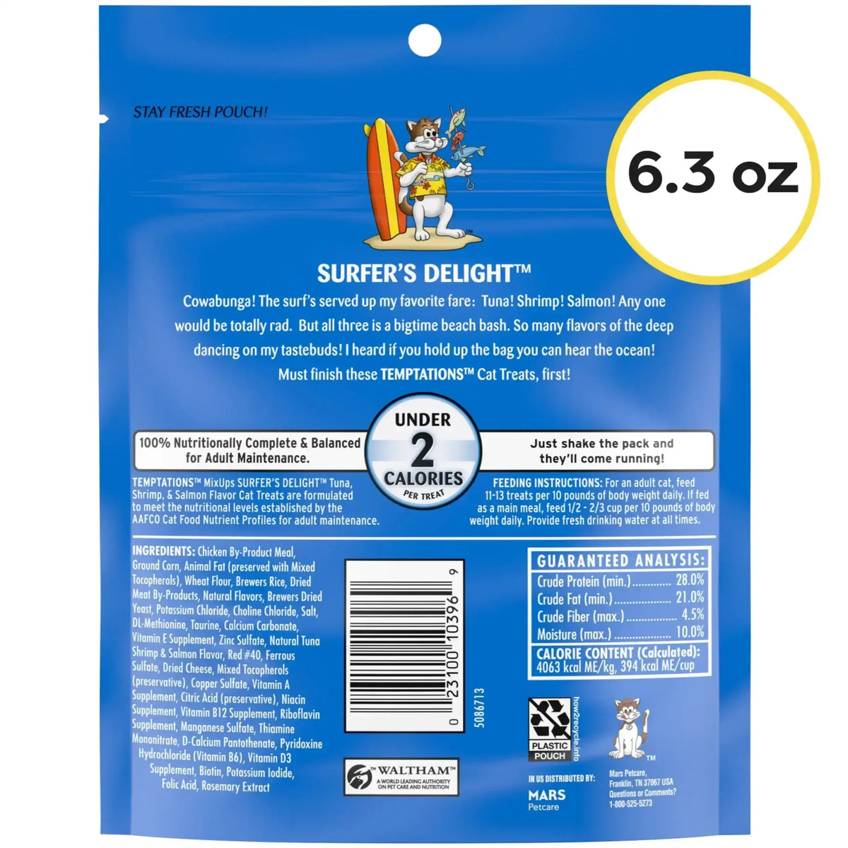 Temptations Mixups Surfer'S Delight Flavor Crunchy And Soft Cat Treats