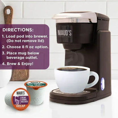 Maud's Flavored Decaf Coffee Pods Variety Pack, 24 ct, 6 Assorted Roasts & Flavors, Decaf Medium Roast Coffee in Recyclable Single Serve Pods - 100% Arabica Beans, Compatible with Keurig K Cups Maker