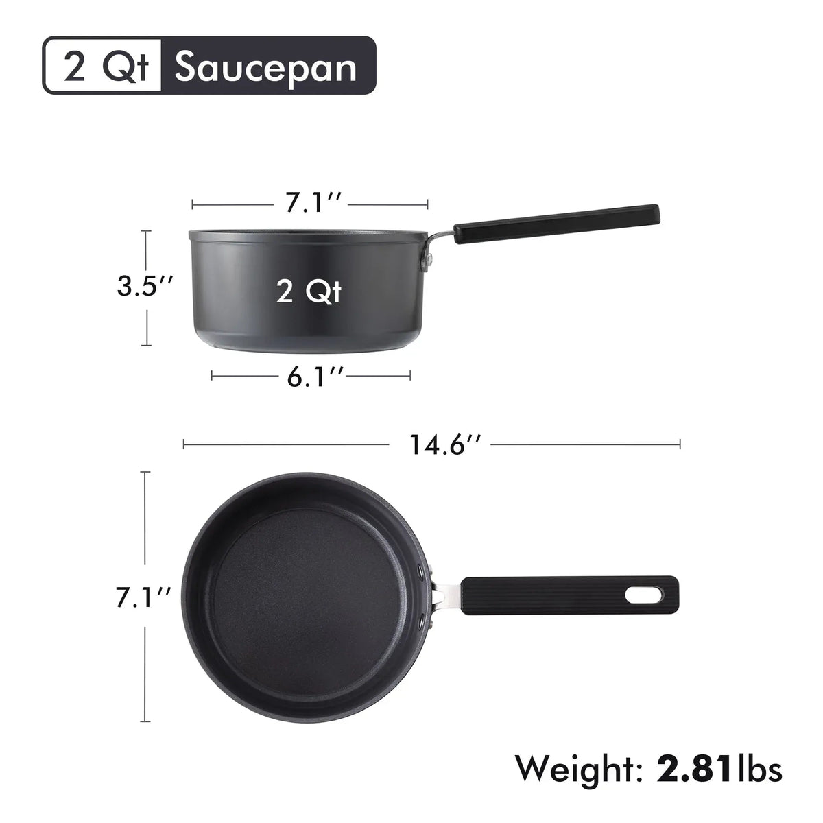 SENSARTE Ceramic Nonstick Saucepan with Lid, 2Qt Saucepan Pot with cover, Oven Safe, Anti-Scald Handle, Induction Compatible, Easy to Clean