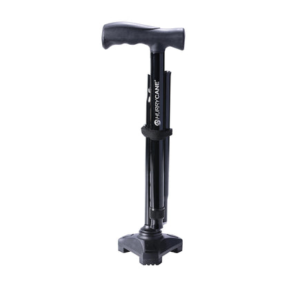 HurryCane Freedom Edition Folding Cane with T Handle, Black