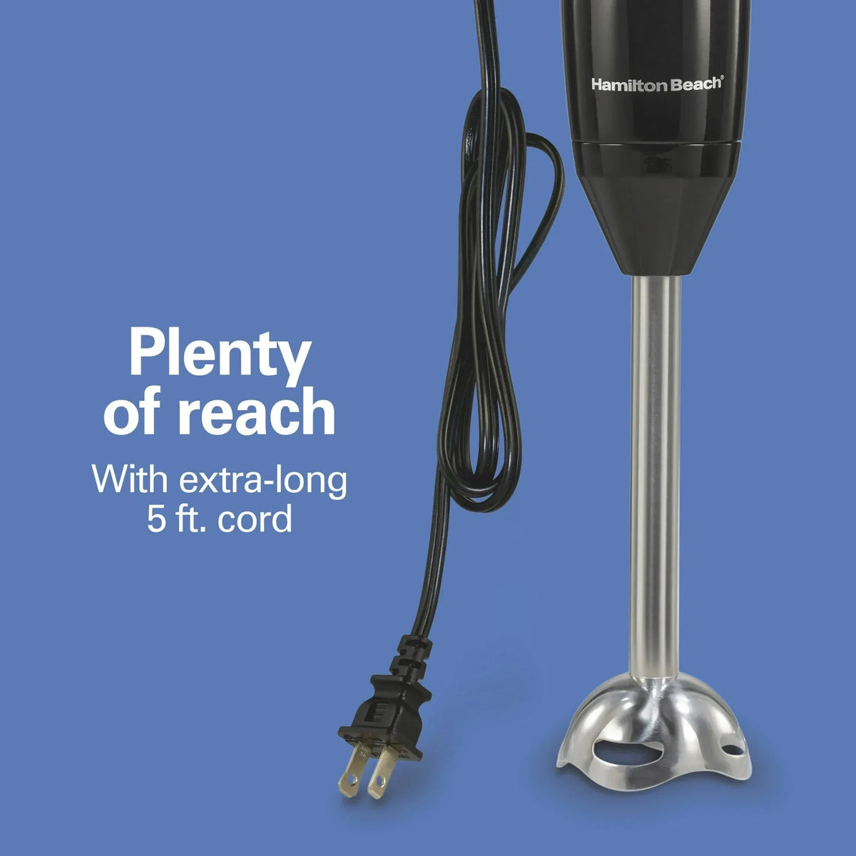 Hamilton Beach 2-Speed Immersion Hand Blender for Kitchen with Blending Wand & Whisk, Black