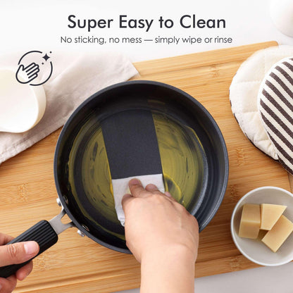 SENSARTE Ceramic Nonstick Saucepan with Lid, 2Qt Saucepan Pot with cover, Oven Safe, Anti-Scald Handle, Induction Compatible, Easy to Clean