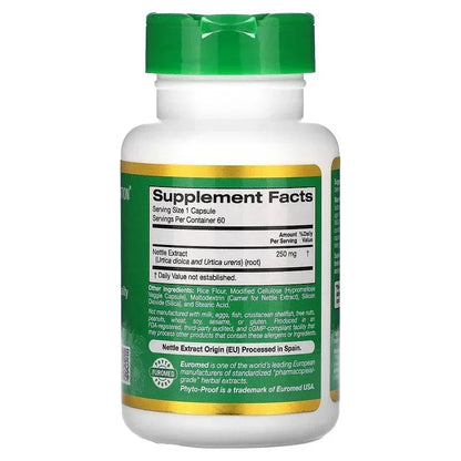 California Gold Nutrition, EuroHerbs, Nettle Root Extract, Euromed Quality, 250 mg, 60 Veggie Capsules