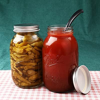 Ball Glass Mason Jar with Lid & Band, Wide Mouth, 32 Ounces, 4 Count