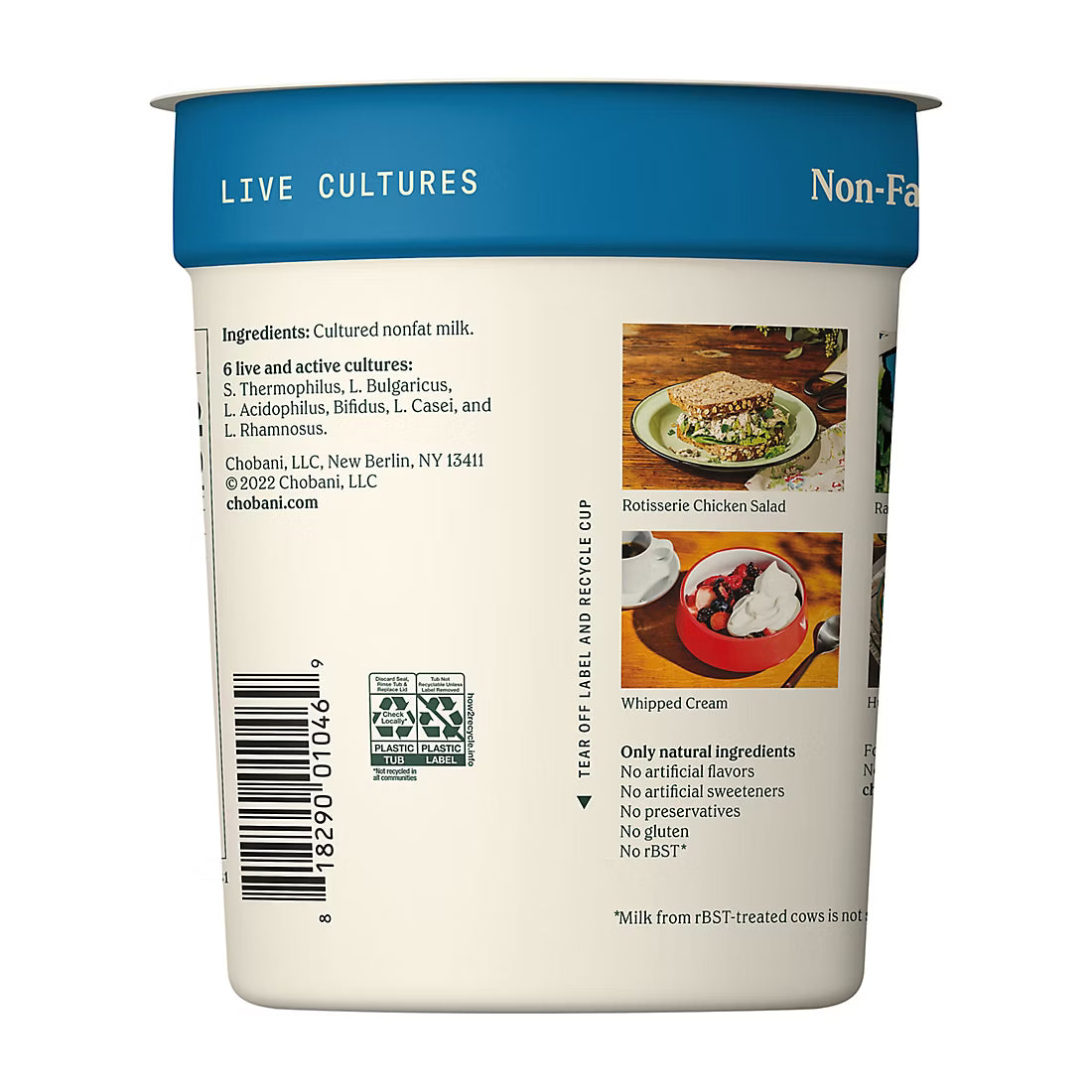 Chobani Non-Fat Greek Yogurt, Plain, 40 oz.
