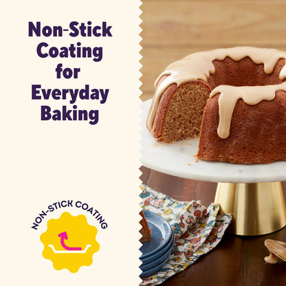Wilton Everyday Non-Stick Bundt Cake Pan 9.51" Fluted Tube Baking Pan, Packaging May Vary