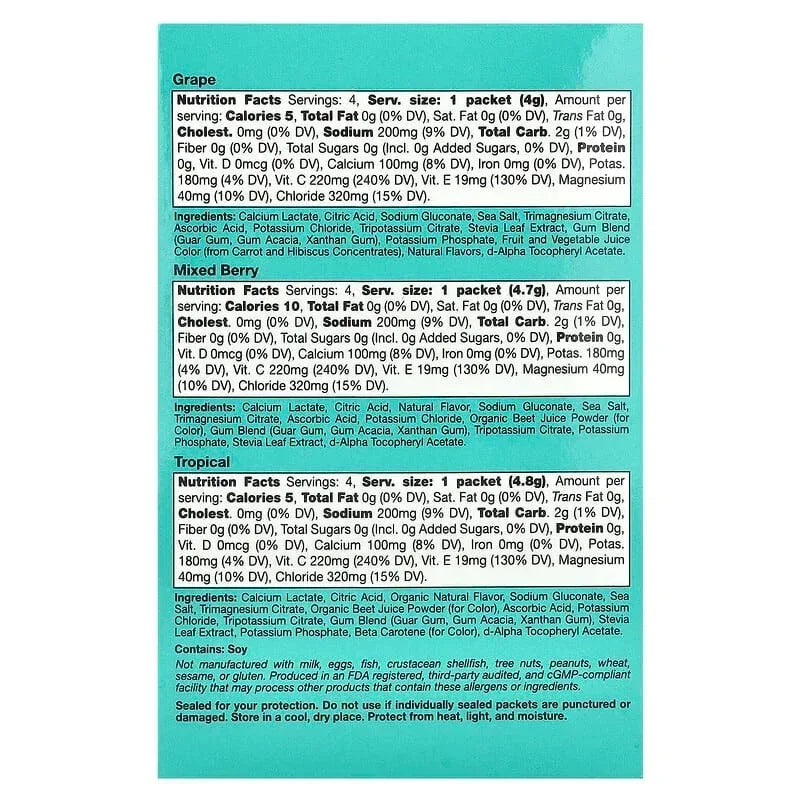 California Gold Nutrition, HydrationUP®, Electrolyte Drink Mix with Calcium, Potassium, Vitamin C, and Vitamin E