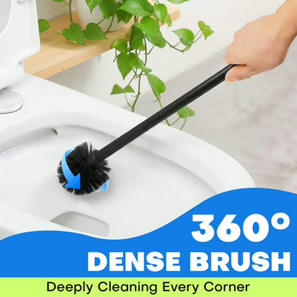 GARITIN Plunger and Toilet Brush Set with Holder, 2 in 1 Toilet Plunger and Brush Combo for Bathroom Cleaning, Black