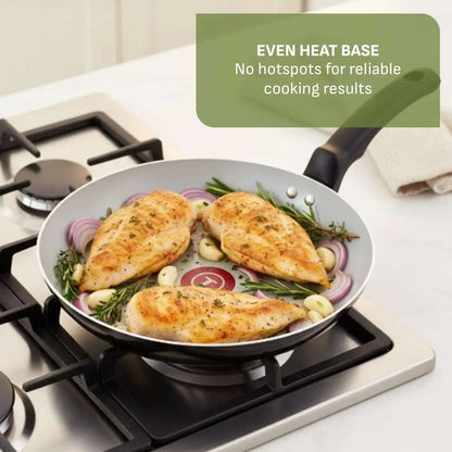 T-Fal Kitchen Solutions Black 5 Quarts Ceramic Non-Stick Jumbo Cooker Sauté Pan with Lid & Helper Handle