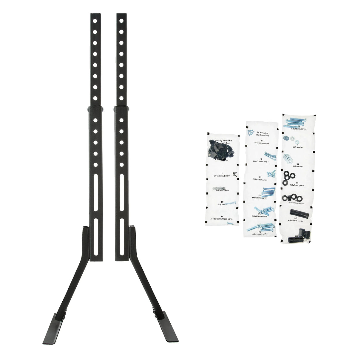 onn Tabletop TV Stand for 37" to 70" TVs, Holds up to 110 lbs, Black- Metal Legs for Tabletop