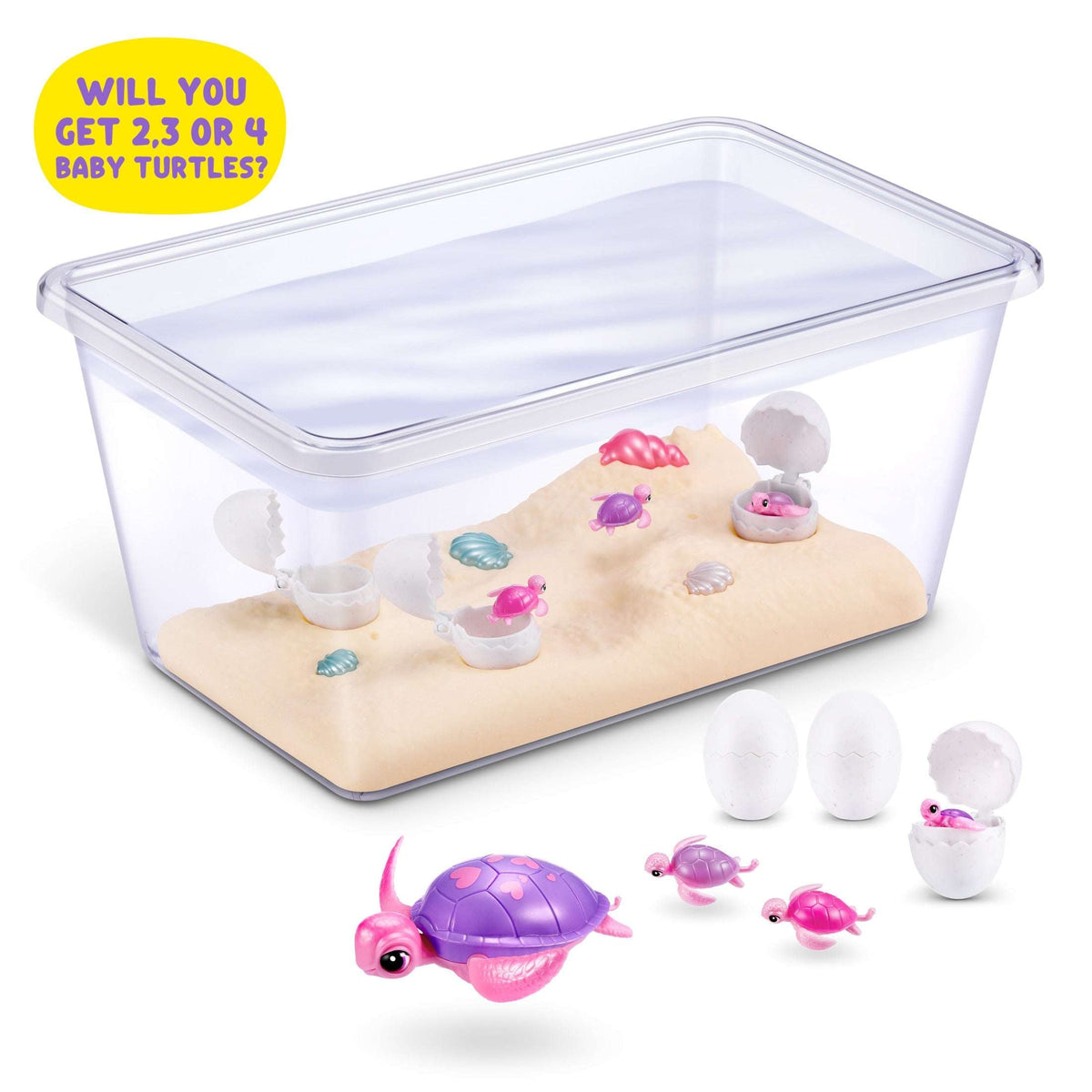 Pets Alive Mommy and Baby Turtle Surprise, Nurturing Play Interactive Electronic Pet, Realistic Pet Playset by ZURU for Kids Ages 3+