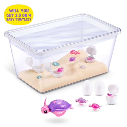Pets Alive Mommy and Baby Turtle Surprise, Nurturing Play Interactive Electronic Pet, Realistic Pet Playset by ZURU for Kids Ages 3+