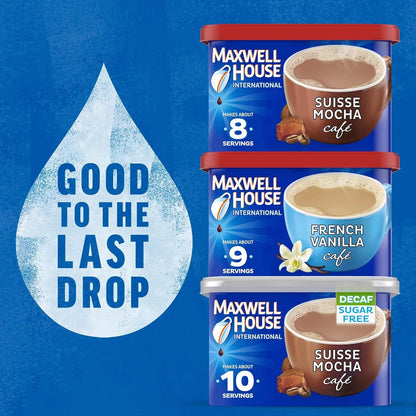 Maxwell House Instant Cafe-Style Beverage Mix, Easy to Prepare, 1 Canister, for Quick Morning Coffee or Afternoon Treat, Suisse Mocha Cafe, Kosher Dairy, 7.2 oz