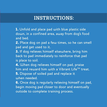 Vibrant Life Training Pads – Super Absorbent, Leak Proof, & Fast Dry Dog and Puppy Pee Pads – L 22 in x 22 in, 50 Count