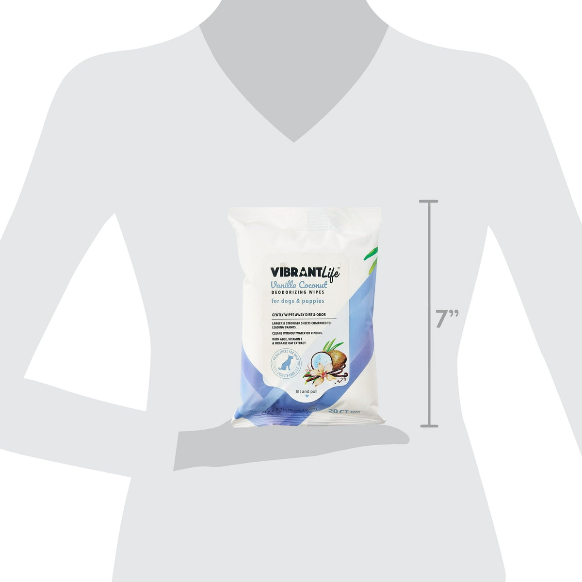 (18 pack) Vibrant Life Vanilla Coconut Deodorizing Wipes for Dogs & Puppies, 20 Count