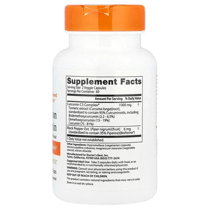Doctor's Best, High Absorption Curcumin, 120 Veggie Caps