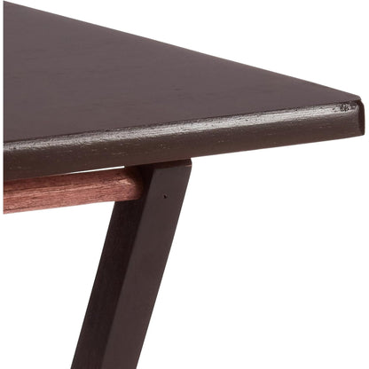 Mainstays Modern Indoor Folding Tray Table Set of 2, Walnut Finish, Solid Rubberwood, 19 x 14.5 x 26 Inches