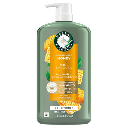 Herbal Essences Honey Daily Moisture Conditioner, Protects and Nourishes Dry Hair, Hydrating Conditioner with Certified Camellia Oil and Aloe Vera, Moisturizing and Safe For All Hair Types, 33.8oz