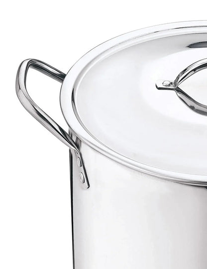 Mainstays 8-Qt Stainless Steel Stock Pot with Metal Lid, Ultra Durable, Stay-Cool Handles, Hand Wash Only