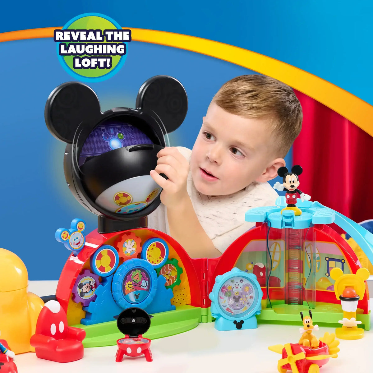 Disney Jr. Mickey Mouse 28-inch Clubhouse Deluxe Playset, 16-pieces, Kids Ages 3 and up