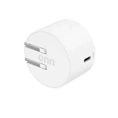 onn 20W Single USB-C Port Wall Charger, Fast Charging, USB-IF Certified, Foldable Plug, White - Compatible with iPhone 17/16/15 Series, Samsung Galaxy, Note, Pixel Devices iPad Pro, & More