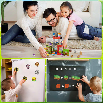 Crtynell 100pcs Magnetic Blocks - Build a Plants Wars Set, Magnetic Building Blocks Toddler Toys STEM Sensory Outdoor Toys for Boys and Girls Ages 3+, Birthday Gifts for Kids