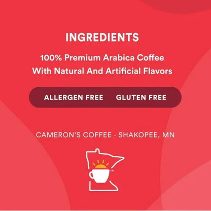 Cameron's Coffee Vanilla Hazelnut Flavored Naturally Caffeinated Keurig Pods, Light Roast, 24 Ct