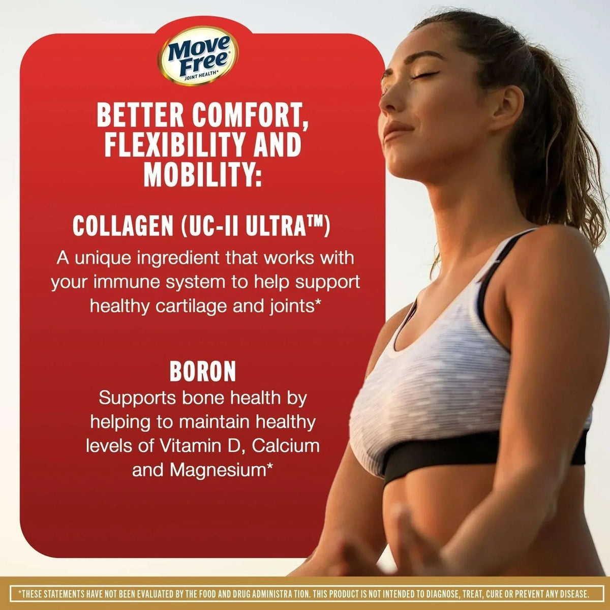 Move Free Ultra Triple Action Joint Health Supplement with Type II Collagen, Boron & Hyaluronic Acid, 37 Tablets