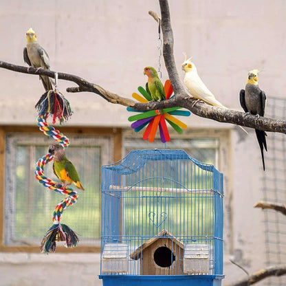 ZeenArt 6 Pack Bird Toys, Colorful Hanging Parakeet Chewing Toys for Parrot, Conure, Cockatiel