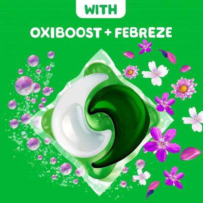 Gain Flings 3-in-1 Oxi Boost and Febreze Laundry Detergent Pacs, Moonlight Breeze Scent, 31 Count