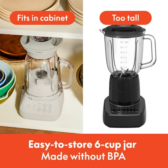 bella 10 Speed Countertop Blender, 48 oz Dishwasher Safe Pitcher, Juicer & Smoothie Maker with Fits-Anywhere™ Slim Flip & Store Design, Stainless Steel Blade, Oatmilk