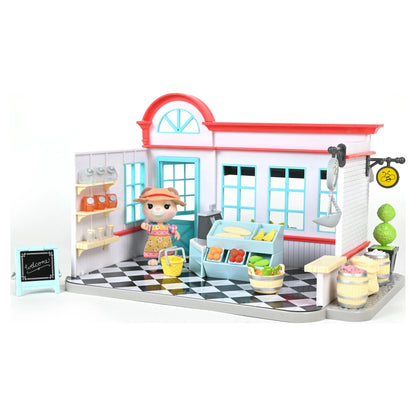 Honey Bee Acres The Buzz General Store - Complete Dollhouse Playset with Miniature Doll Figure, 56 Pieces, Children Ages 3+