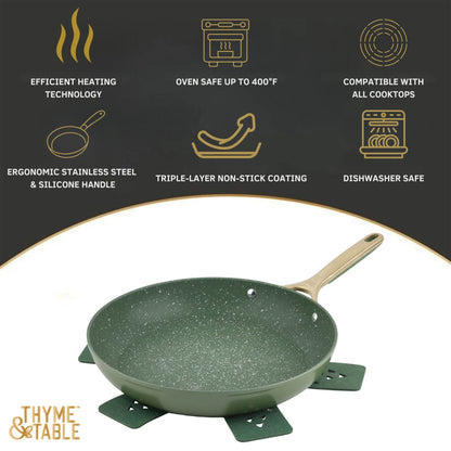 Thyme & Table 12" Non-Stick Supreme Fry Pan - Olive