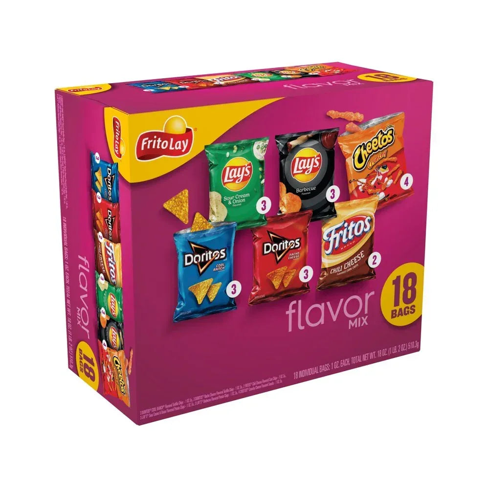Flavor Mix Variety Pack Snack Chips, 1Oz Bags, 18 Count Multipack