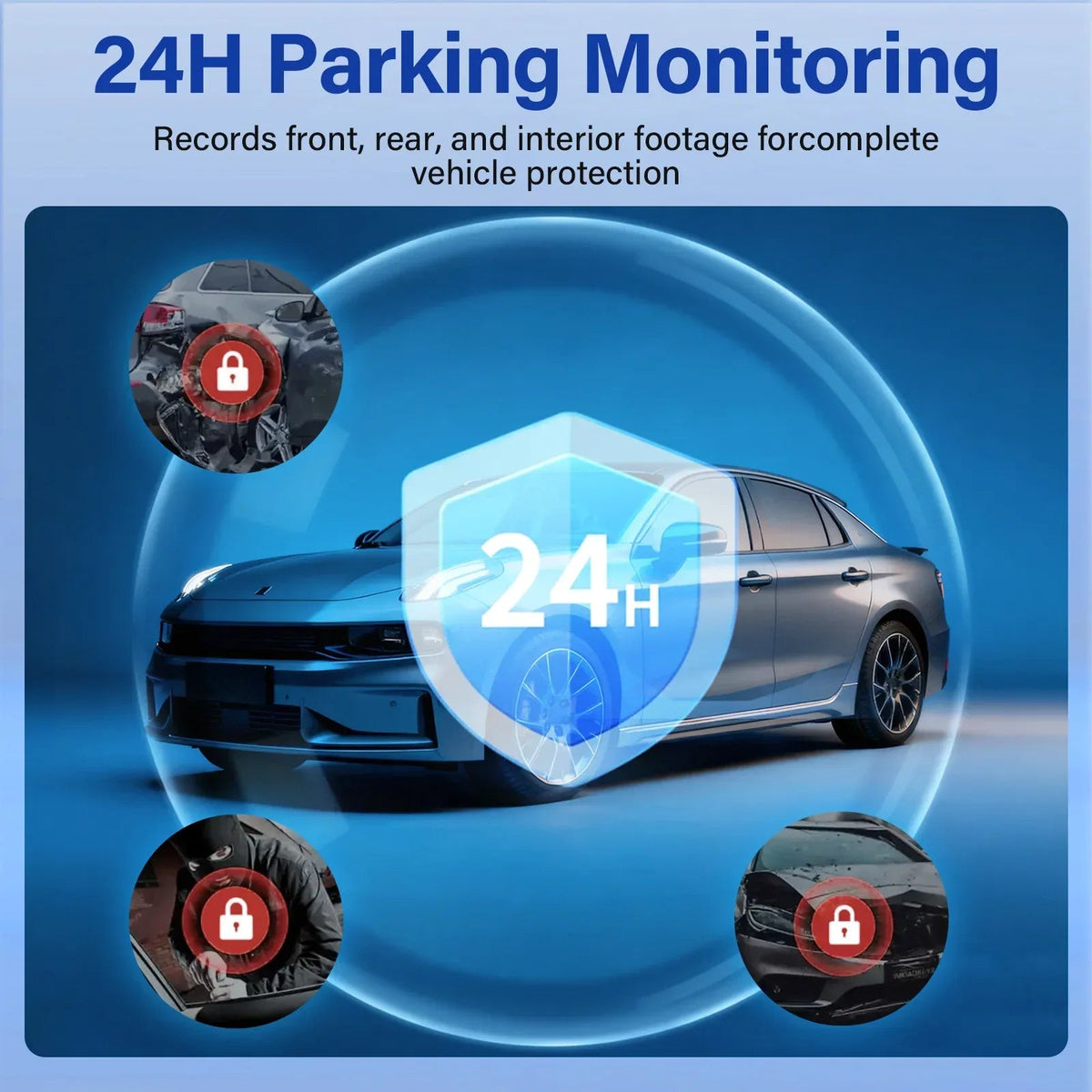 Dash Cam Front and Rear, 1080P Dash Camera for Cars, Bluetooth Car Camera, Built-in Wi-Fi, Night Vision, GPS, Parking Mode