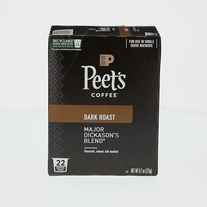 Peet's Coffee Major Dickason's Blend Premium Dark Roast Single Serve Coffee Pods, 22 Count