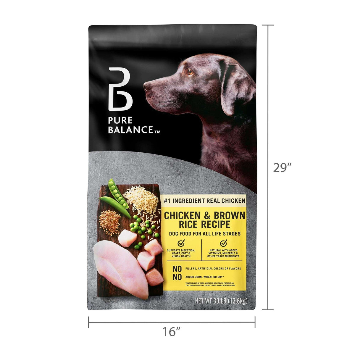 Pure Balance Chicken & Brown Rice Recipe Dry Dog Food, 15 lbs