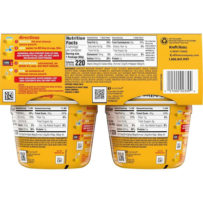 Velveeta Shells and Cheese Mac and Cheese, 8 Cups, for Easy Snacks or Dinner Sides, Original Flavor, 2.39 oz