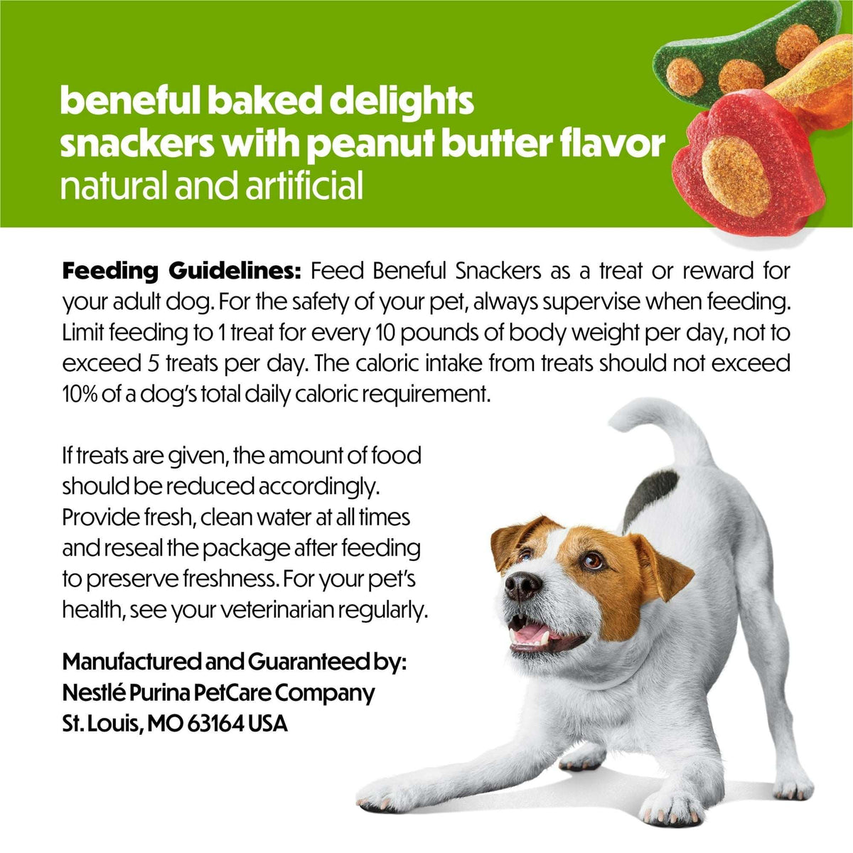 Purina Beneful Baked Delights Snackers with Peanut Butter Flavor Soft Baked Treats for Dogs, 22 oz.