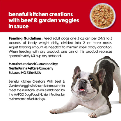 Purina Beneful Kitchen Creations With Beef and Garden Veggies in Sauce Wet Dog Food, 3 oz, 8 Pack