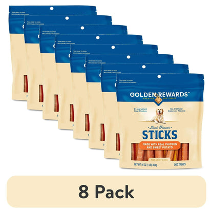 Golden Rewards Chicken and Sweet Potato Dual Flavor Treat Sticks for Dogs, 16 oz Bag